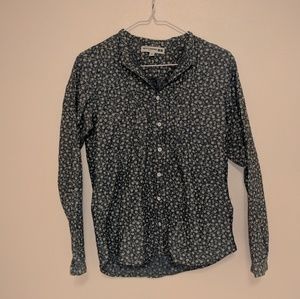 Floral light blue button up